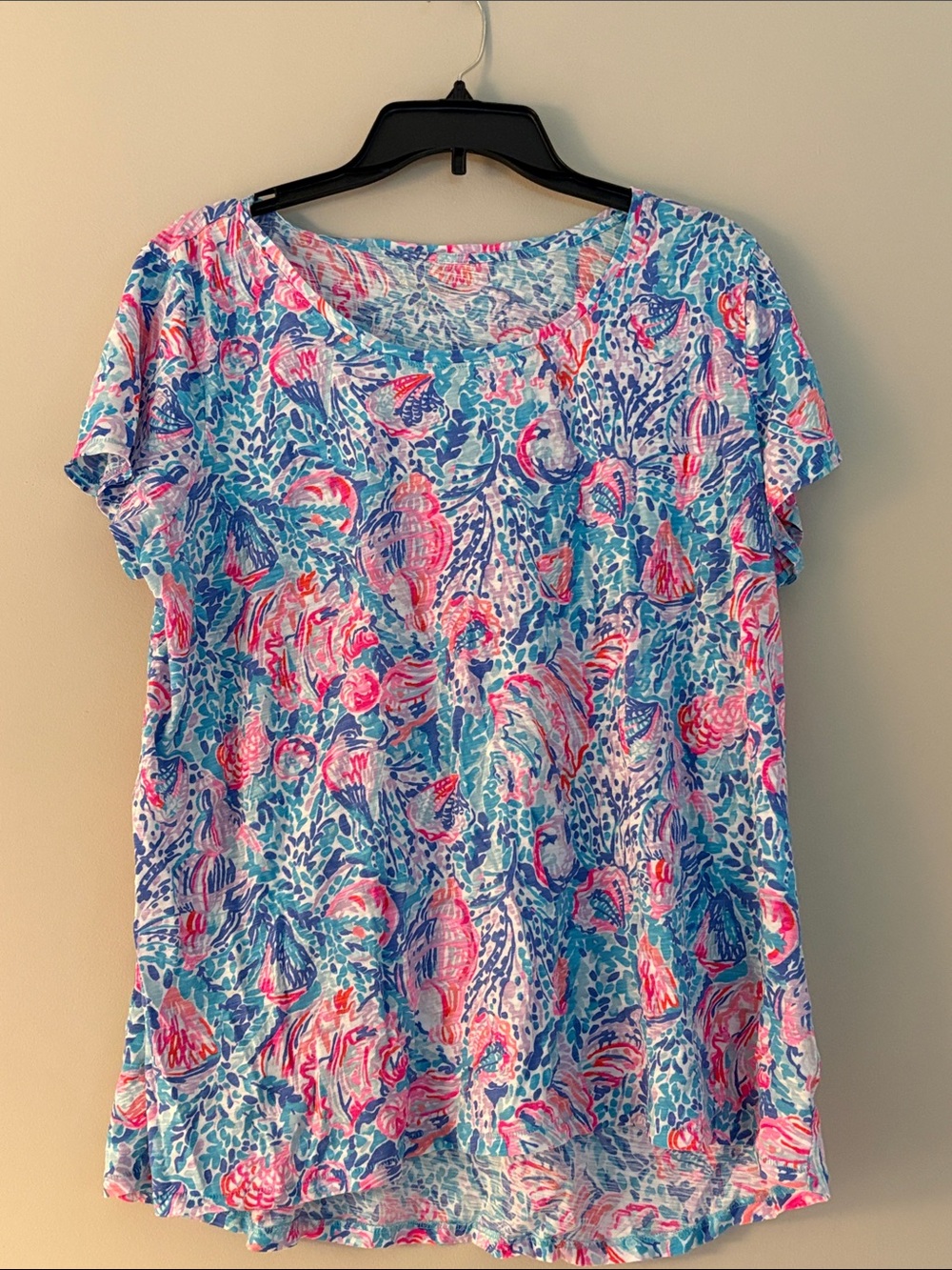Lilly Pulitzer Blue & Pink Printed Short Sleeve Tee
